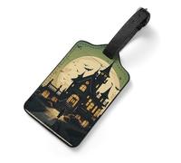 Black Haunted Mansion Suitcase Tags Personalized Luggage Tag with Privacy Cover ID Card Slot for Travel Luggage Bag, Unique Design Name Tags for Suitcases, Backpacks & Gifts