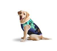Black Haunted Mansionprint Medium Large Pets Vest Breathable Summer Lightweight Sleeveless Tank Top T-Shirt