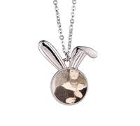 Black Head Beauty Chinese Painting Rabbit Necklace Pendant Bunny Animal Jewelry Gift