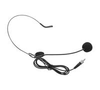 Black Head-mounted Wired Speech Microphone with 3.5mm Threaded Plug | Unidirectional Pickup, Flexible Boom and Earhook Design, 1.5m Cable for Guides, Presenters, Classroom Use