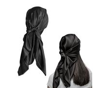 Black Head Scarf,Headscarf for Women Silk Hair Scarves Satin Bandana Large Square Headscarves Neck Wrap Lightweight Fashion Sleeping Scarfs Women's Accessories Polyester Plain Bandanas,for Mens Womens