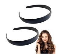 Black Headband - Homiladi 2 Pack Plastic 2cm Wide Hair Band for Women's Hair | Headbands with Comfortable Padded Design | No-Slip Grip for DIY Styling, Sports & Daily Use