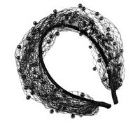 Black Headband With A Black Veil Comfortable Retro Headbands With