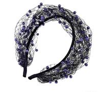 Black Headband With A Black Veil Comfortable Retro Headbands With
