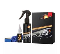Black Headlight Cleaner and Restorer Kit, Revives Foggy Yellowed Headlights, Forms Protective Barrier, Car Cleaning Spray for UV Oxidation Removal