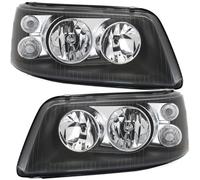 Black Headlights Left Right for VW T5 2003-2009 H1 H7 Dual Lens