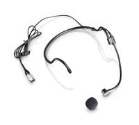 Black Headworn Microphone，Double Over Ear Earset Mic for Audio-Technica Wireless System，Hirose 4 Pin Plug，Flexible Gooseneck