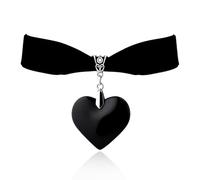 Black Heart Choker Necklace for Women Gothic Halloween Jewelry 90s Velvet Chokers Heart Pendant Collar Necklace Punk Y2K Emo Jewelry Stuff Vampire Costume Accessories