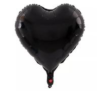 Black Heart Foil Balloon, 45cm (2 pack)