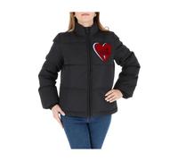 Black Heart Patch Jacket Long Sleeve- female- Love Moschino- Winter Jackets- Black- M- Jackets M