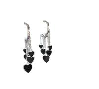 Black Heart-shaped Earrings Dangling Heart Drop Earrings Unique Love Jewelry Gifts for Women