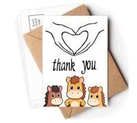 Black Heart Shaped Personalized Gesture Postcards Envelopes Cards Mailing Year Horse