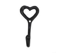 Black Heart Shaped Wall Hook Cast Iron 12cm High(1pcs)