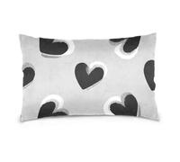 Black Hearts Grey Pattern Standard/Queen Size the office pillow cases cotton white pillowcases Lightweight, Soft Easy Care sobre fundas para almohadas 20x30 inchs Set of 2