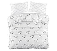 Black Hearts Super King Size Duvet Cover Sets, Simple & Casual Bedding Set, 1 Soft and Comfortable Microfiber Quilt Cover and 2 Pillowcases 50×75, for Room Decor A1846