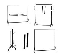 Black Heavy Duty Clothes Rail Garment Rail Size 4Ft x 7Ft High, (4feet Rail + 24 Extension) (4Feet(W) x 7Feet(H))
