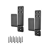 Black Heavy Duty Door Barricade Brackets Upgraded Security Bar Holders Gate Security