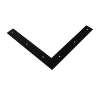 Black Heavy Duty Flat Corner Bracket - L-Shaped Angle Repair Brace with Powder-Coated Finish - Mending Corner Brace (150x150x25mm)
