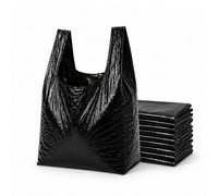 Black Heavy Duty Plastic Carrier Bags Pack of 2000 - Size Extra Large 13x19x23 - Strong Vest Handle Shopping Bags | Multipurpose Retail, Grocery & Takeaway Packaging | Eco-Friendly 100% Recycled