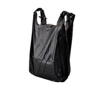 Black Heavy Duty Plastic Carrier Bags Pack of 300 - Size Extra Small 8x13x18 - Strong Vest Handle Shopping Bags | Multipurpose Retail, Grocery & Takeaway Packaging | Eco-Friendly 100% Recycled