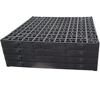 Black Heavy Duty Plastic Driveway Grid Turf Grass Lawn Path Gravel Protector Drainage Mat Drainage Mat Shed Greenhouse Base Grass Mats (Pack of 12)
