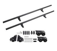 Black Heavy Duty Rolling Library Ladder Rail Hardware Kit (No Ladder) 3.3ft-24ft Sliding Track Kit with Brake Casters for Home Attic Loft Kitchen Bookcase(20ft/610cm Track kit)