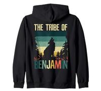 Black Hebrew Israelite Clothing Tribe of Benjamin Wolf Zip Hoodie