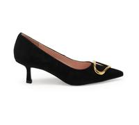Black Heeled Pumps with Metal Detail 3 UK