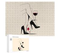 Black Heels Playing-Cards Jigsaw Puzzles for Adults Wooden Puzzle Picture for Home Wall Decor 300 PCS
