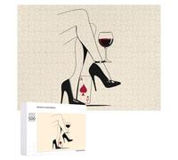 Black Heels Playing-Cards Jigsaw Puzzles for Adults Wooden Puzzle Picture for Home Wall Decor 500 PCS