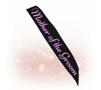 HENBRANDT Elegant Black Hen Party Sash - (Sashes with PINK font) Beautiful sashes (Mother of the Groom)