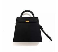 Black Hermes Bag Soft Rubber Silicone Air pods Case Cover Skin Protector with clip hook keyring for 1st 2nd generation pod. Shock Proof Protective replacement for wireless charging headphones