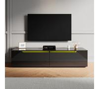 Black High Gloss 140Cm Floating Tv Stand Wall Mounted Storage