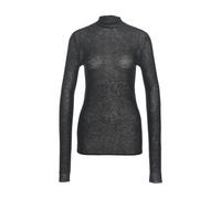 Black High-Neck Top with Glitter Finish - female - PINKO - Long Sleeve T-Shirts - Black - S - Tops S