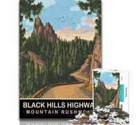 Black Hills Highway 1000 Piece Jigsaw Puzzle for Adults Teens,Challenging Game Gifts for Is Ideal As A Gift for The Whole Family 38x26cm