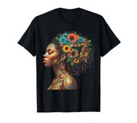 Black History 67 Meme Flower Loc'd Hair Black Queen Afro T-Shirt
