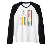 Black History Afro Flag Pan African Pride Design RBG Colors Raglan Baseball Tee