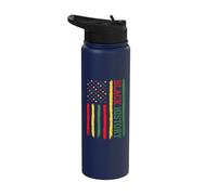 Black History Afro Flag Pan African Pride Design Stainless Steel Insulated Water Bottle