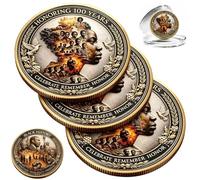 Black History Centennial Commemorative Collectible Coin, African American Heritage Tribute Medal with Iconic Symbolic Artwork for Cultural History Display Kwanzaa Gifts (3)