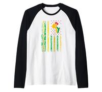 Black History Flag Afro Fist African Pride Retro Design Raglan Baseball Tee