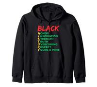 Black History Honor Respect Inspiration Afro Equal Freedom Zip Hoodie