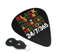 Black History is American History Guitar Pick Set of 6 Guitar Picks with Storage Case Fit Electric and Acoustic Guitars 0.96mm