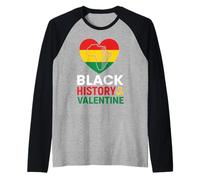 Black History is My Valentine Day Heart Afro Women Men Kids Raglan Baseball Tee