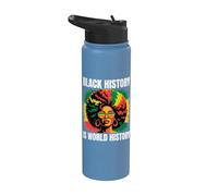 Black History is World History Afro Pride Pan African Art Stainless Steel Insulated Water Bottle