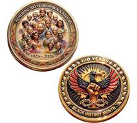 Black History Month 100 Years Commemorative Coin 1926-2026, African American History Collectible Challenge Coin for Collection & Gifting (1pc)