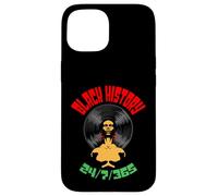 Black History Month 24/7/365 Vinyl Record LP Afro Music DJ Case for iPhone 15