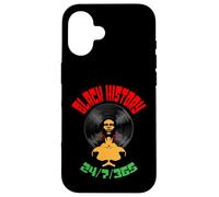 Black History Month 24/7/365 Vinyl Record LP Afro Music DJ Case for iPhone 16