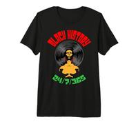 Black History Month 24/7/365 Vinyl Record LP Afro Music DJ Premium T-Shirt
