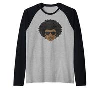 Black History Month African American Afro Man Raglan Baseball Tee