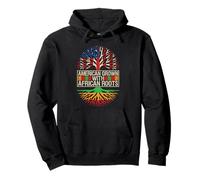 Black History Month American Grown African Roots USA Flag Pullover Hoodie